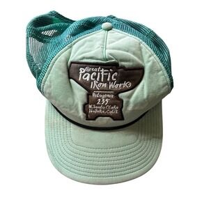 Patagonia Great Pacific Iron Works Trucker Hat Mens Green Anvil Patch Snapback